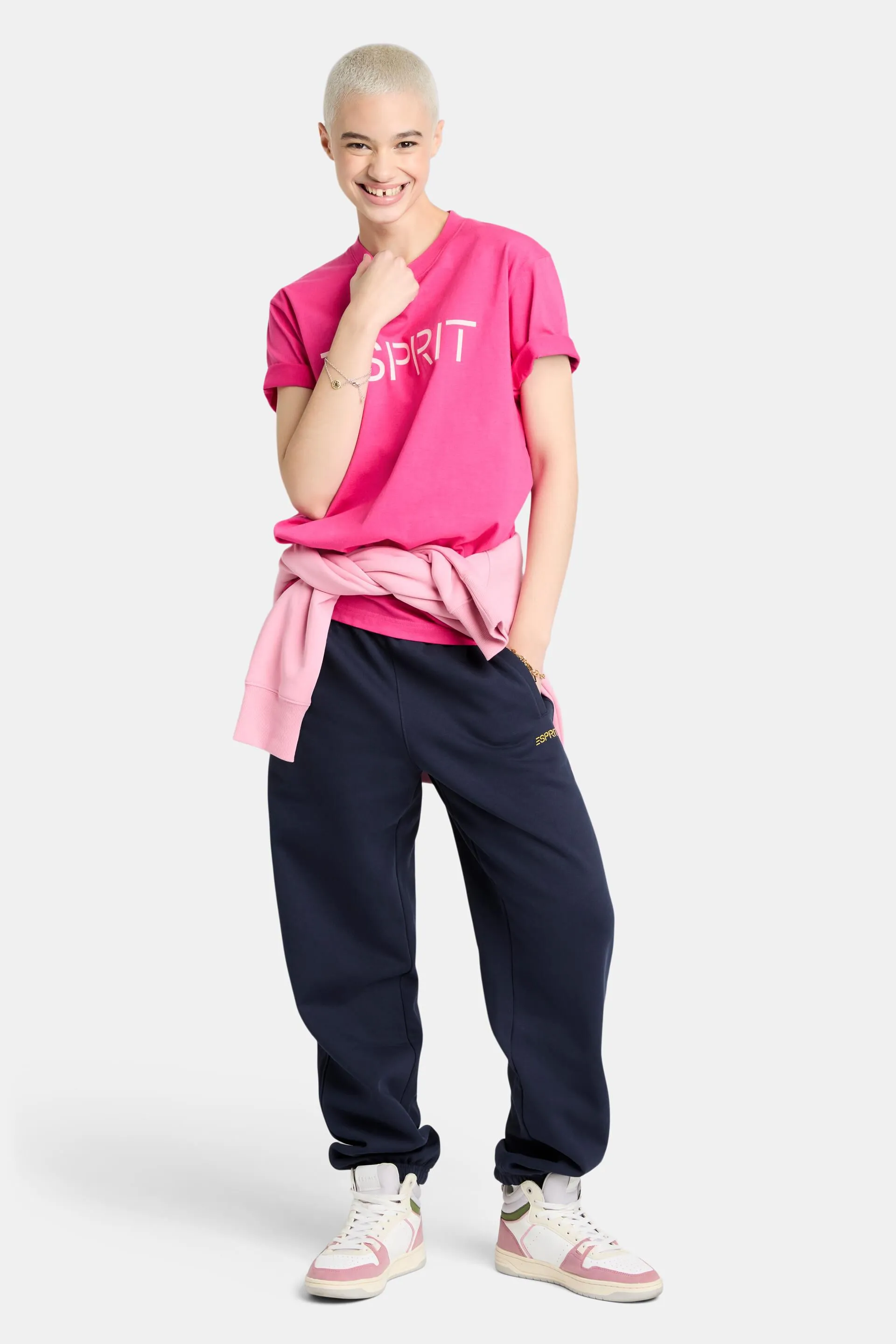 Pantaloni della tuta con logo in pile di cotone, unisex