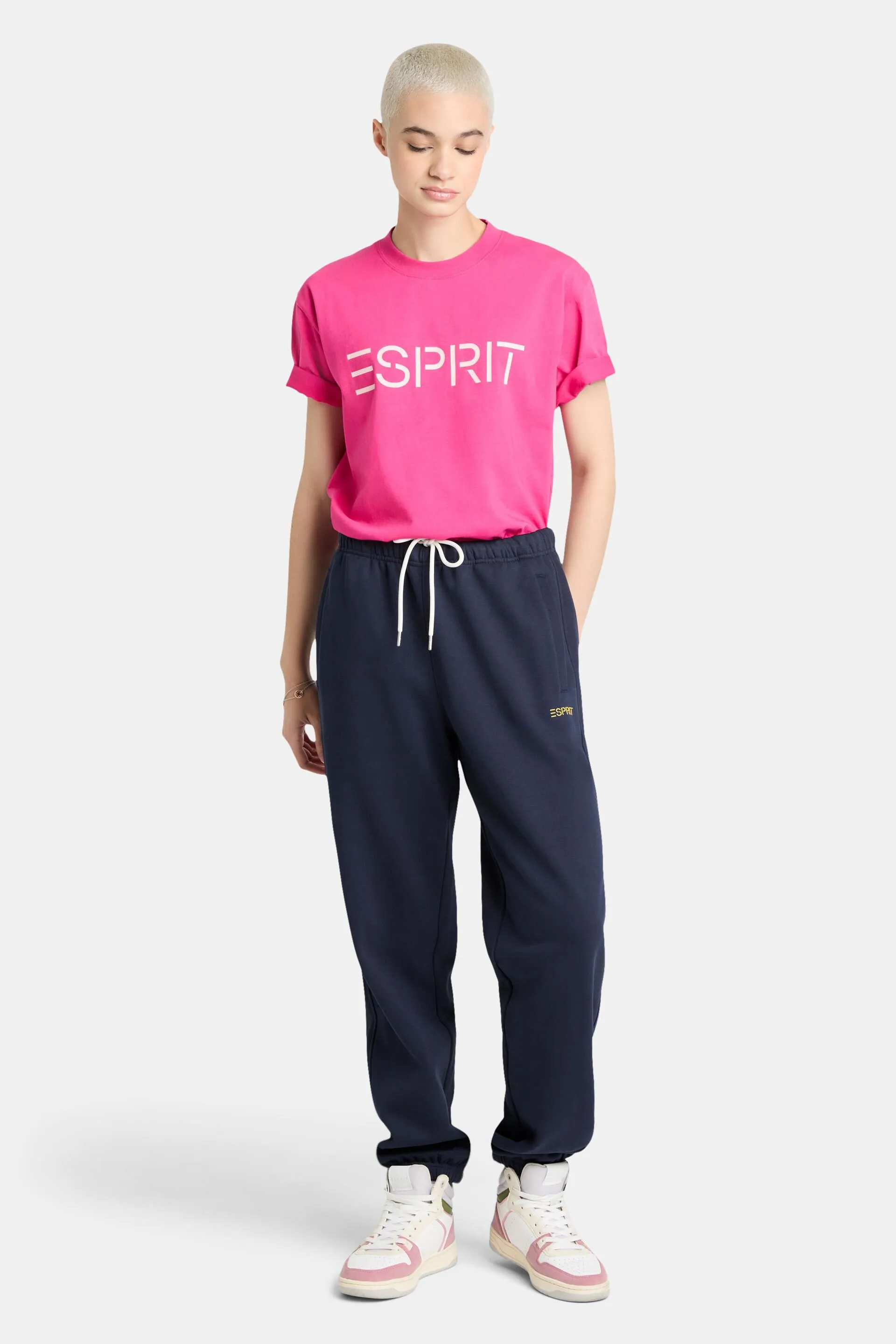 Pantaloni della tuta con logo in pile di cotone, unisex
