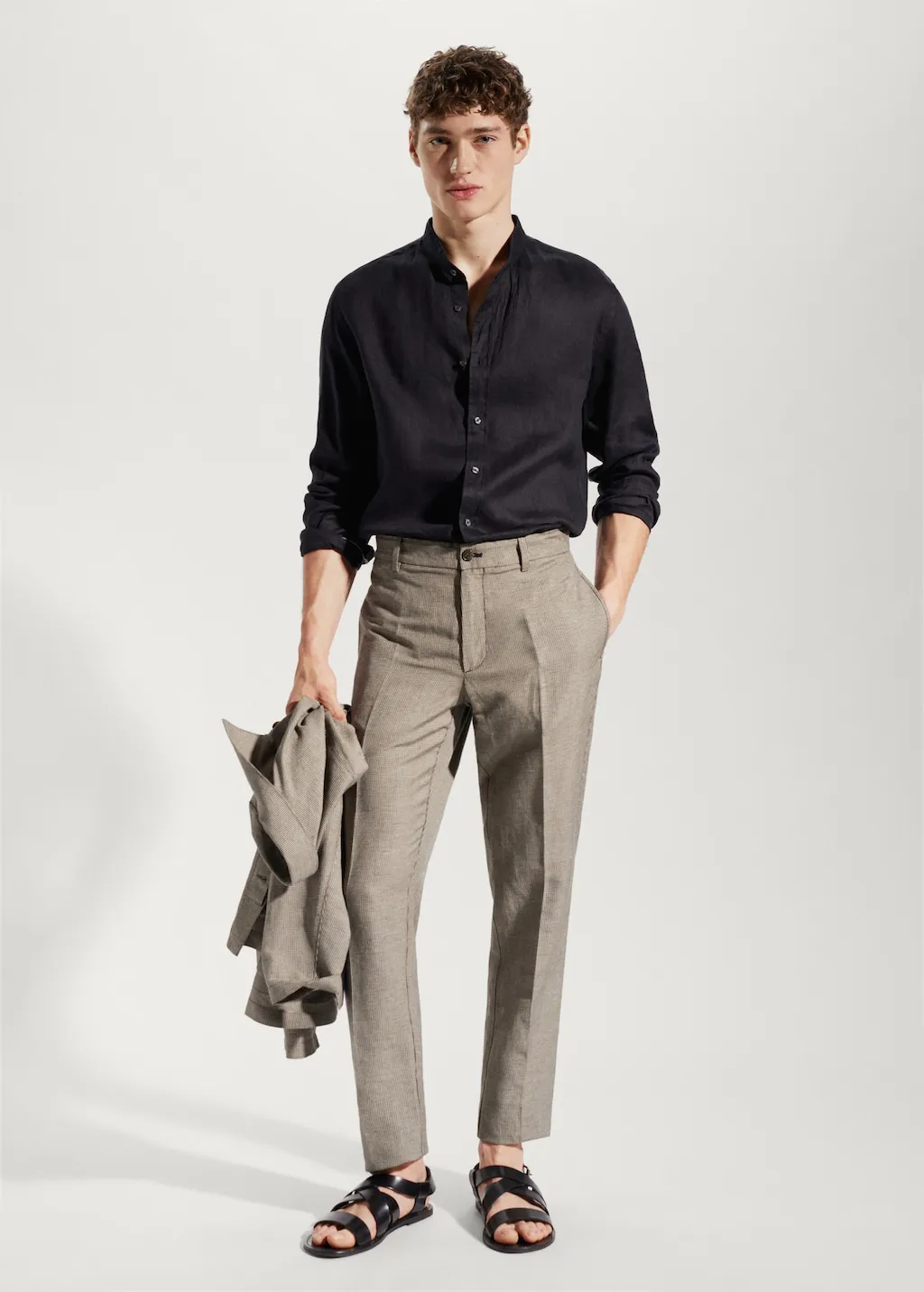 Pantaloni lino slim fit