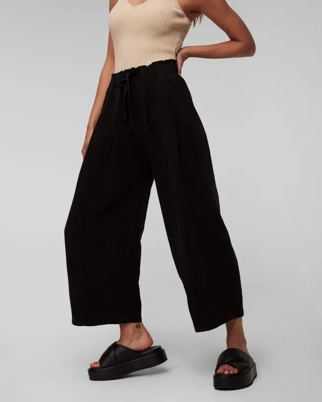 Pantaloni neri con lino da donna Deha