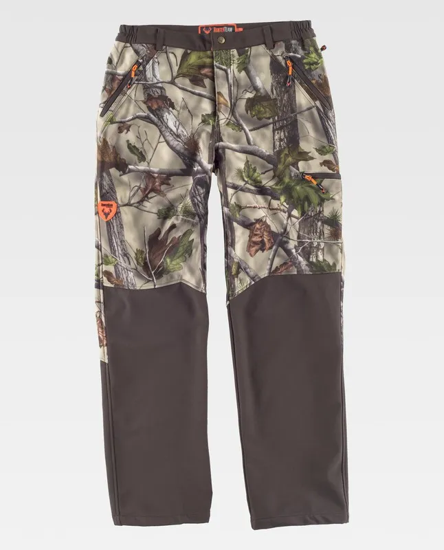 Pantaloni Softshell Combinati Camouflage Forest Green Brown