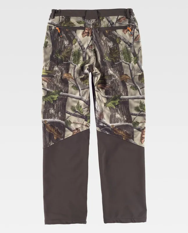 Pantaloni Softshell Combinati Camouflage Forest Green Brown