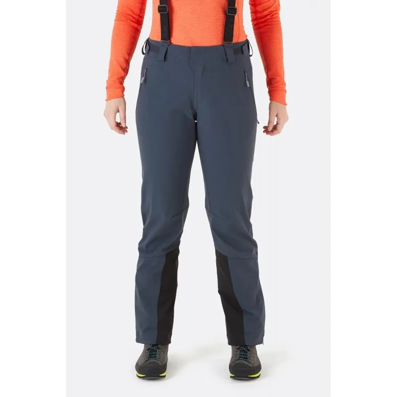 Pantaloni softshell da donna Rab Ascendor Alpine (Ebano)