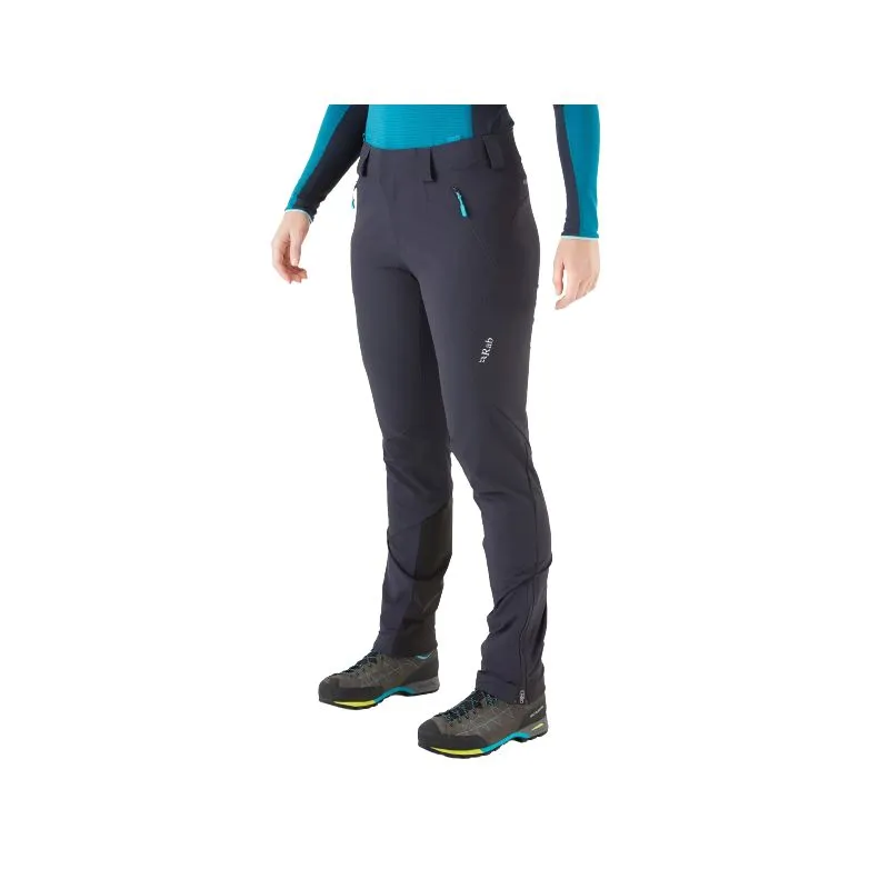 Pantaloni softshell da donna Rab Ascendor (Ebano)