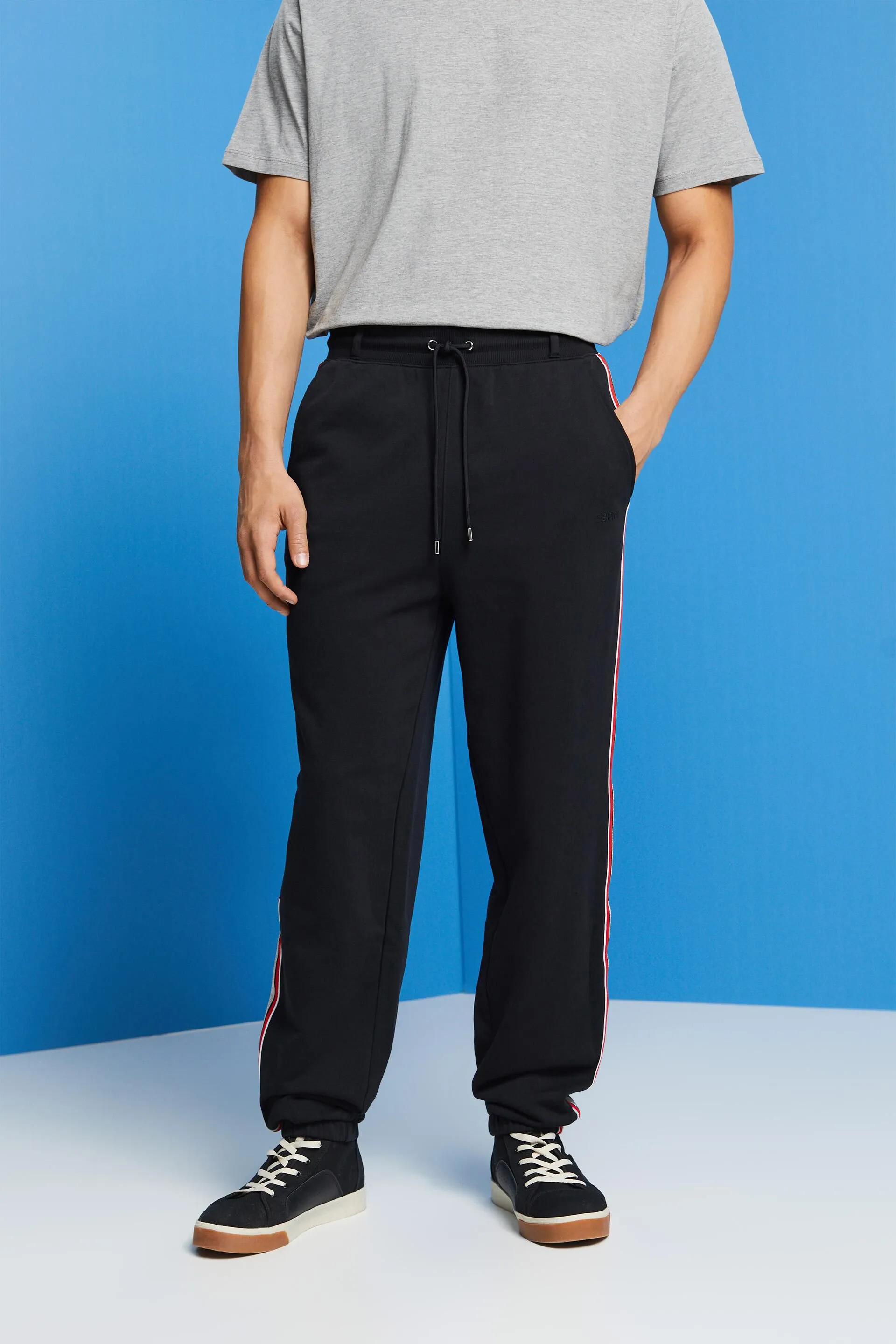 Pantaloni sportivi a righe in cotone