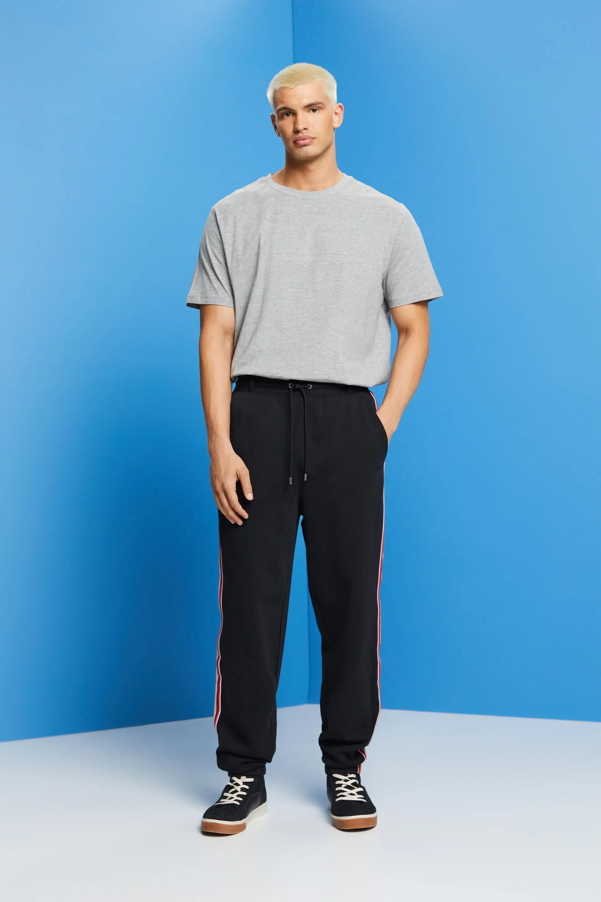 Pantaloni sportivi a righe in cotone