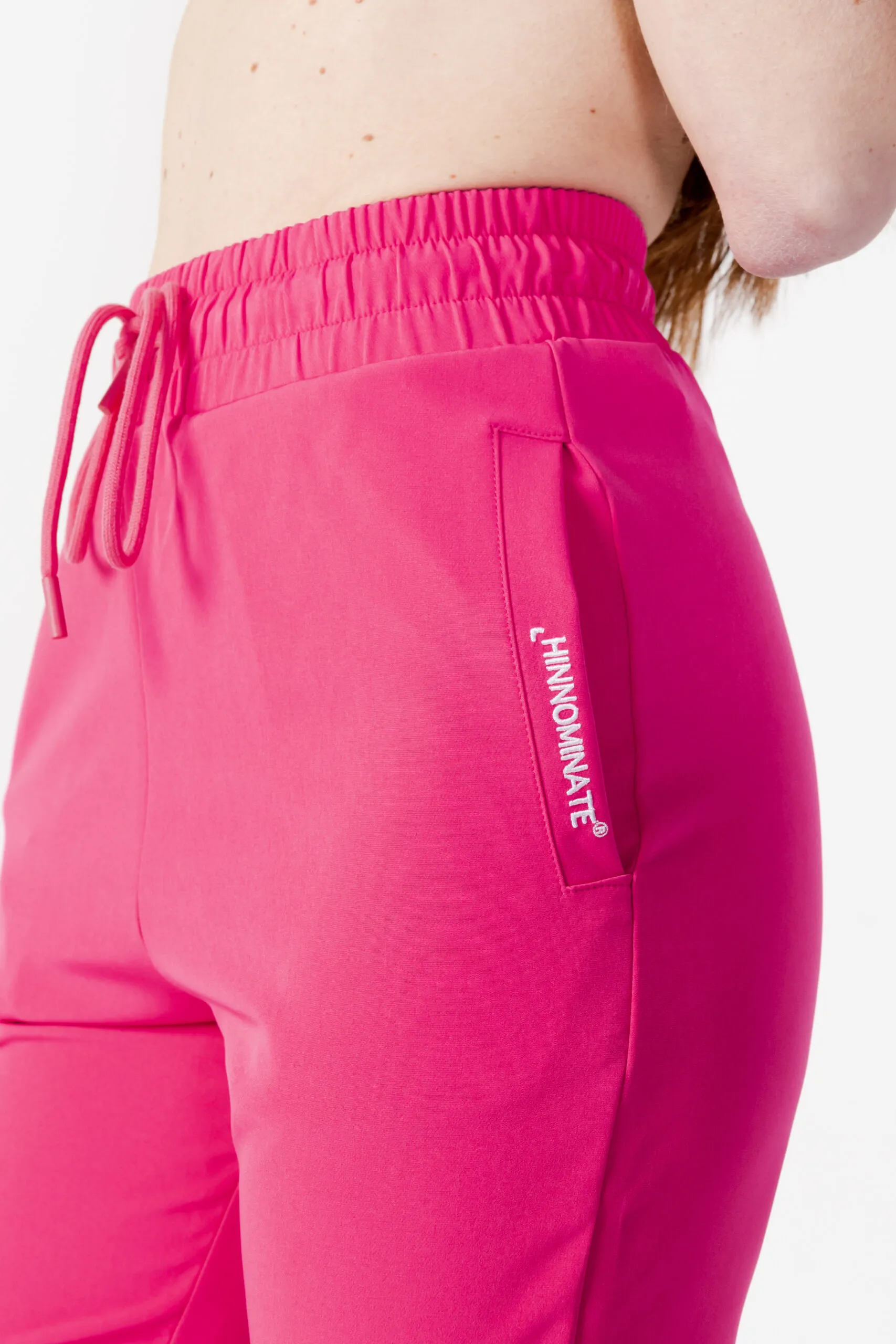 Pantaloni sportivi Hinnominate tinta unita ricamo Fuxia
