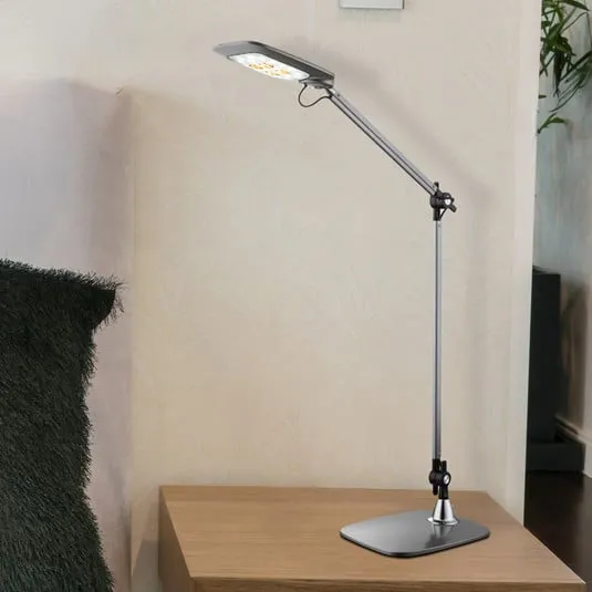 Pattaya lampada LED tavolo snodo argento dim CCT