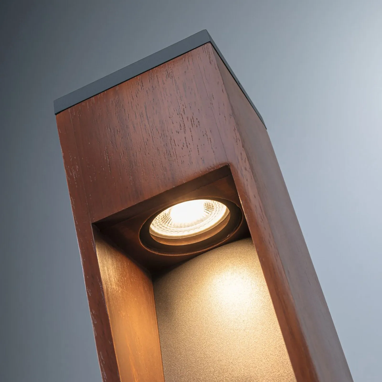 Paulmann Trabia Lampioncino LED in legno, altezza 40 cm