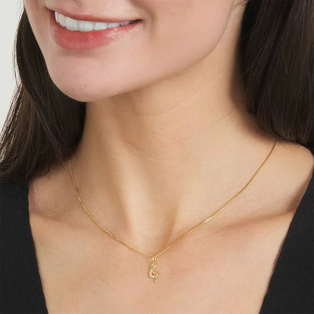 Pendente Nota Musicale Poème Oro Giallo 375/1000 Cubic Zirconia Bianco 1415965