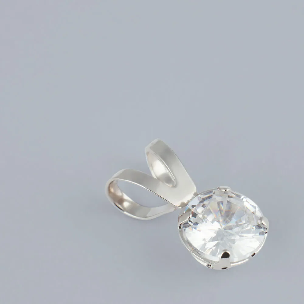 Pendente Punto Luce Poème Oro Bianco 375/1000 Cubic Zirconia Bianco 1401501