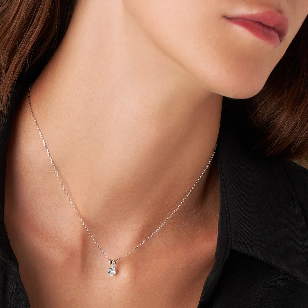 Pendente Punto Luce Poème Oro Bianco 375/1000 Cubic Zirconia Bianco 1401501