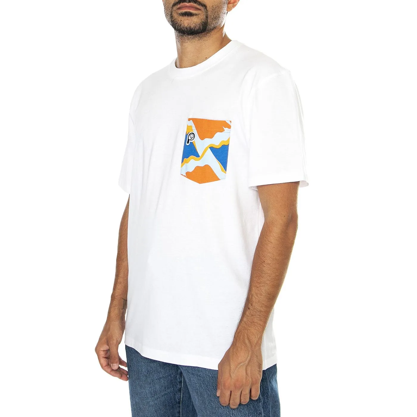 PENFIELD Penfield Printed Chest Pocket Bright White - Maglietta Girocollo Uomo Bianca    