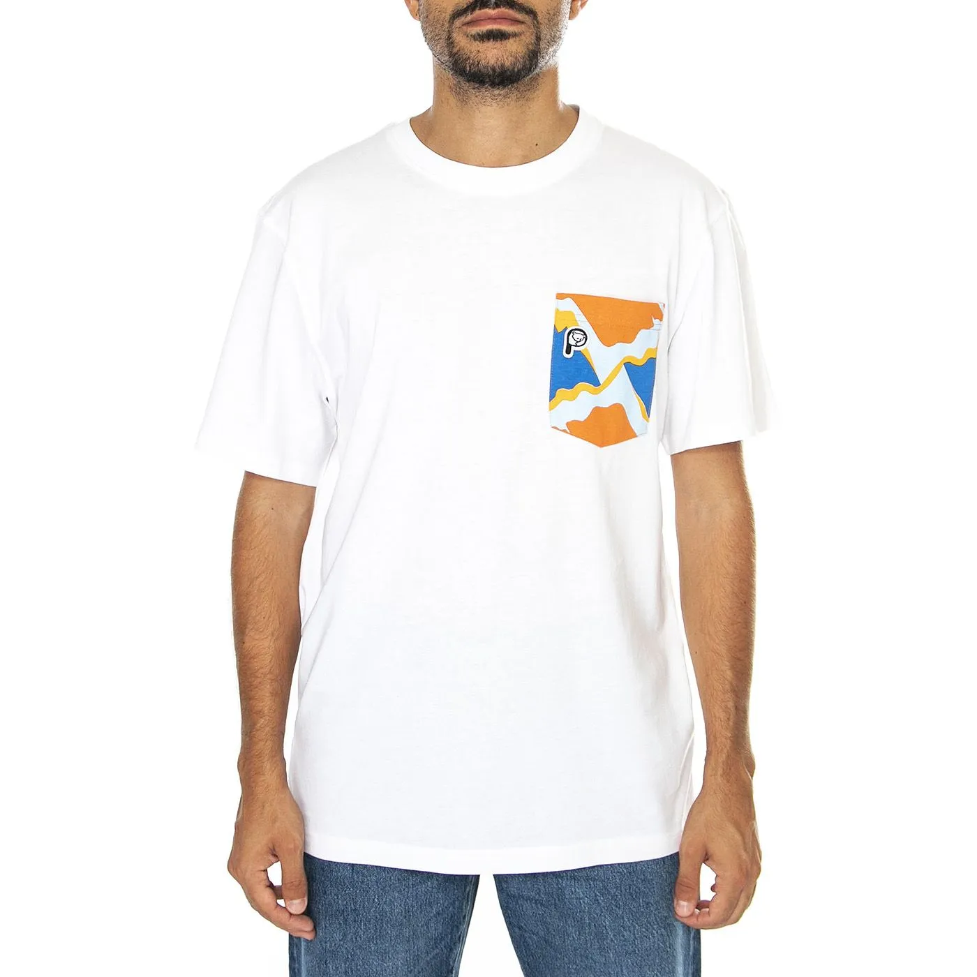 PENFIELD Penfield Printed Chest Pocket Bright White - Maglietta Girocollo Uomo Bianca    