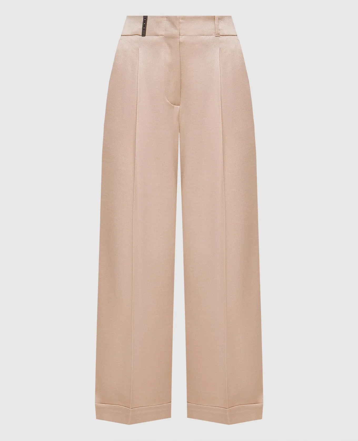 Peserico Pantaloni beige in lana con catena monil A04579D06514