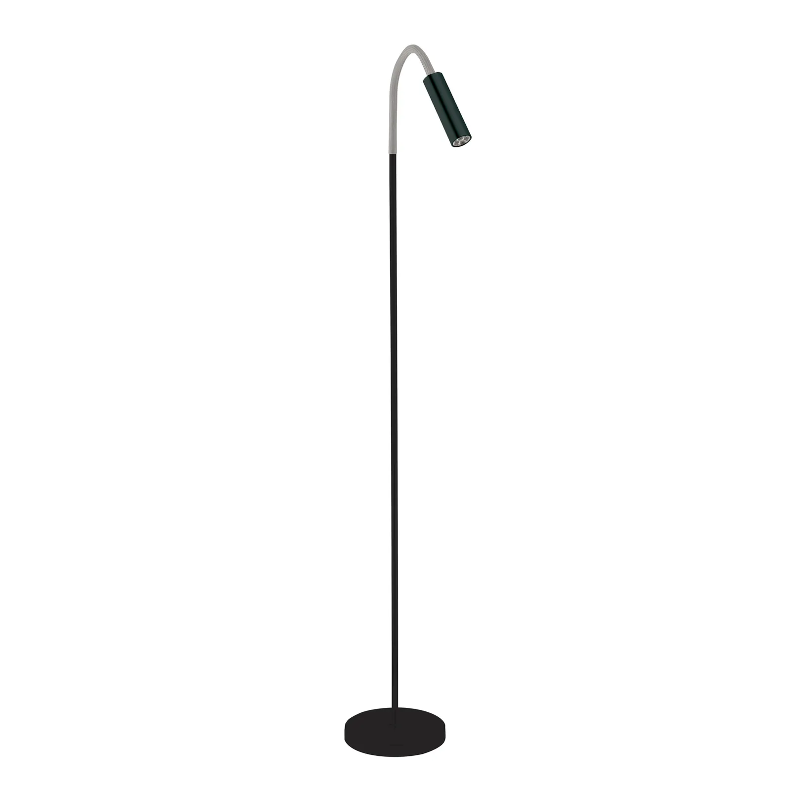 Piantana LED Rocco, nero satinato braccio grigio
