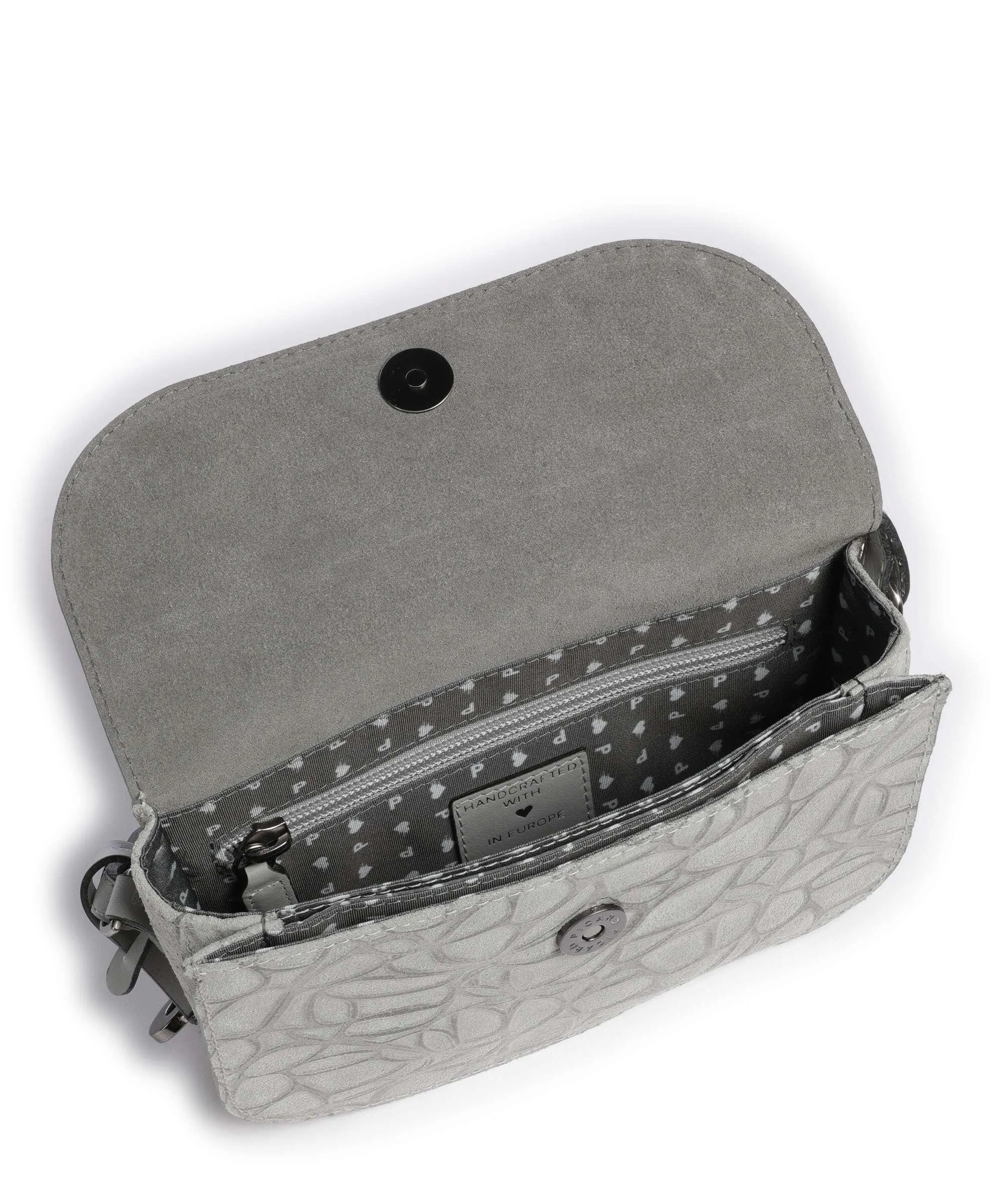  Picard Clams Borsa a tracolla pelle bovina ruvida grigio  