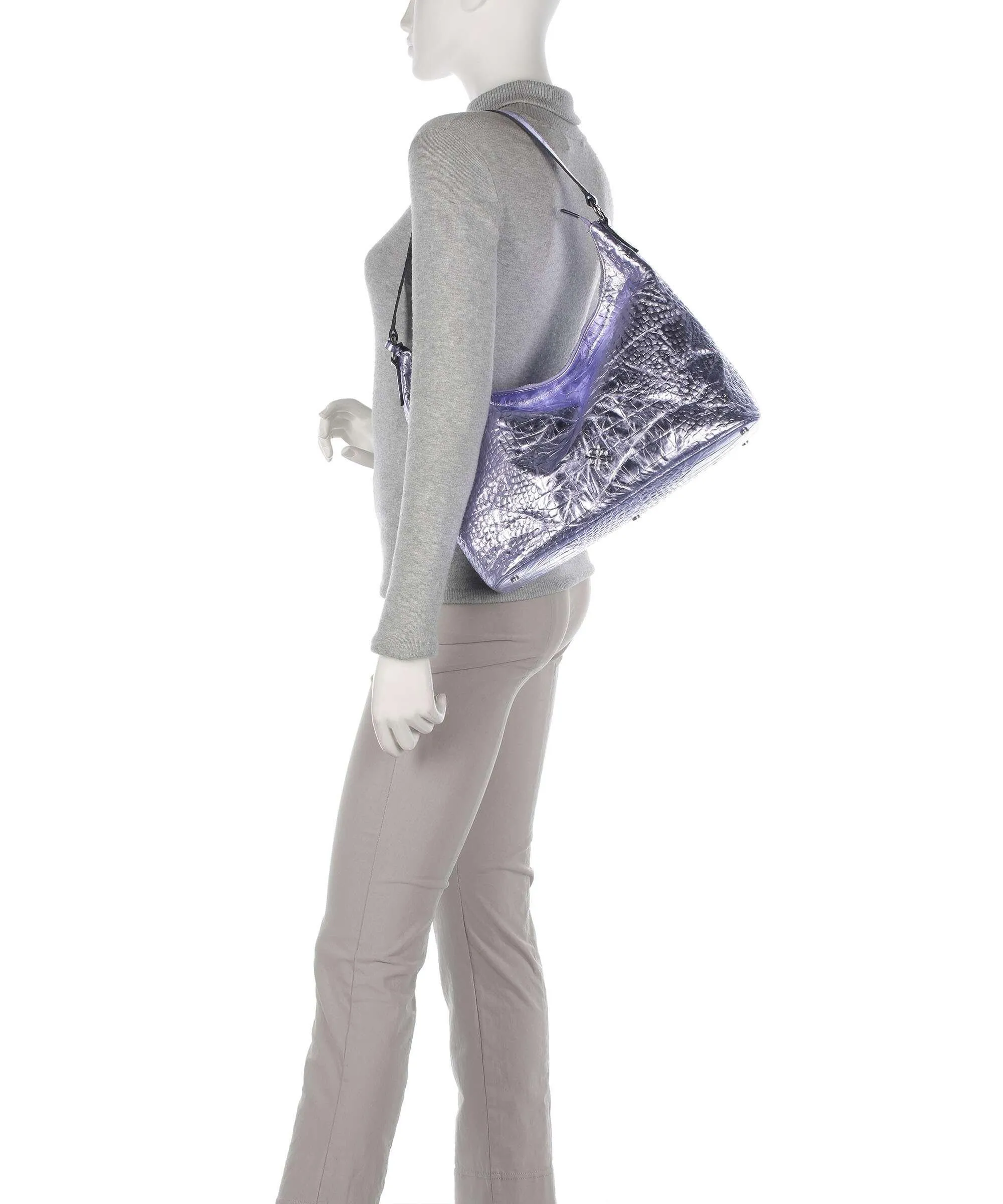  Picard Go Wild Borsa hobo pelle di vacchetta goffrata viola  