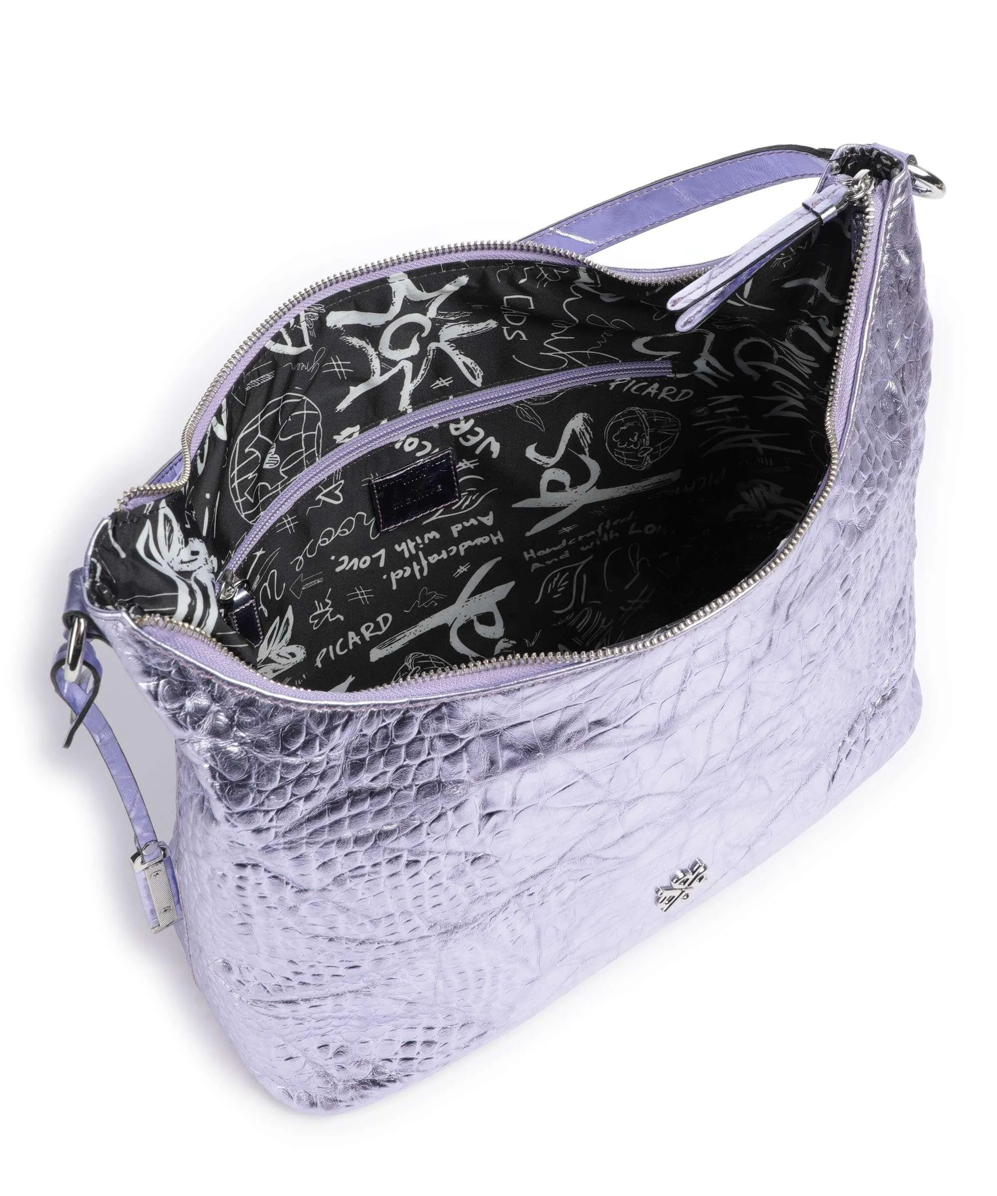  Picard Go Wild Borsa hobo pelle di vacchetta goffrata viola  