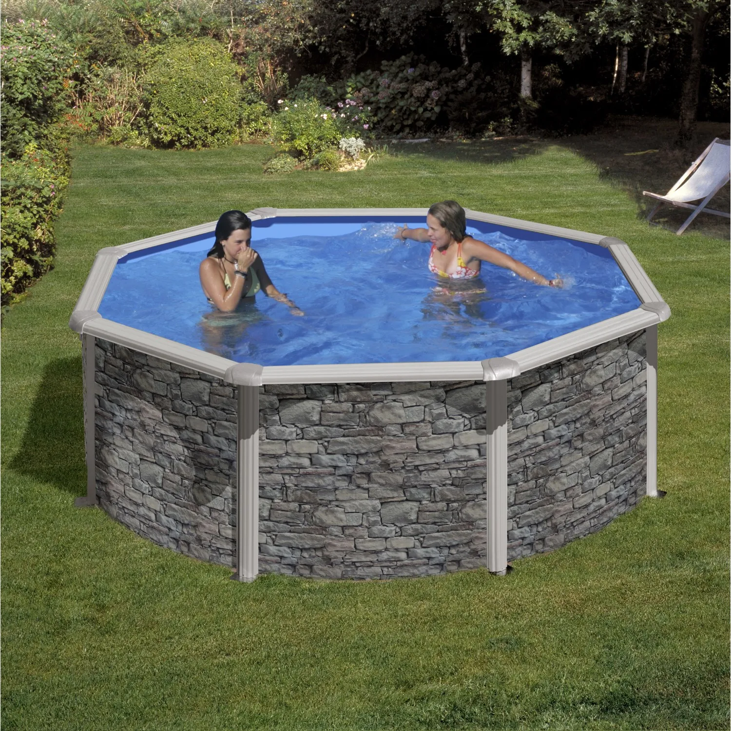 Piscina tonda Gre Ø 350x132 cm con filtro a sabbia
