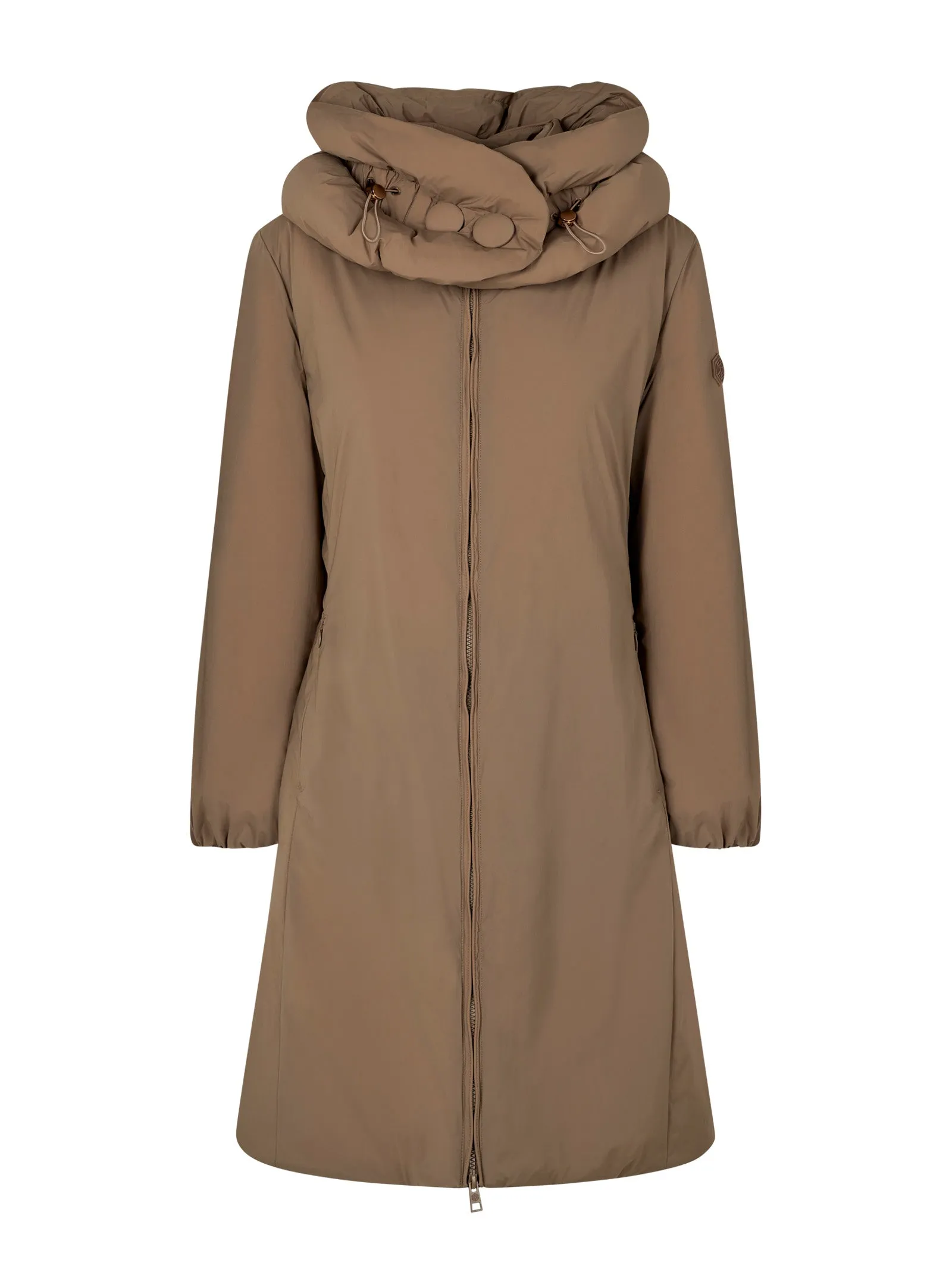 Piumerino Cappotto imbottito in lana con collo alto - Pine Bark