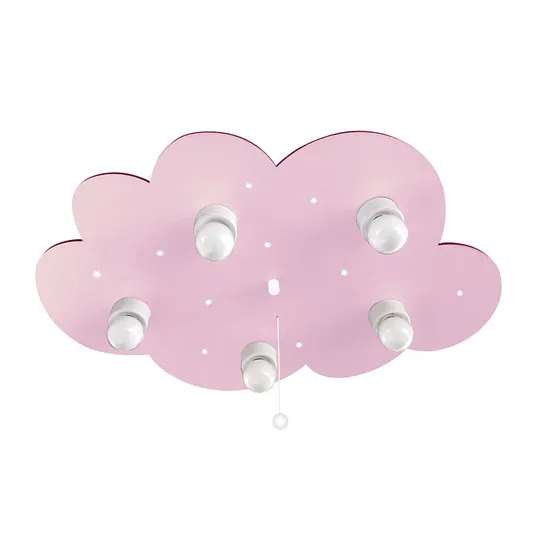 Plafoniera cloud, 5 luci, rosa