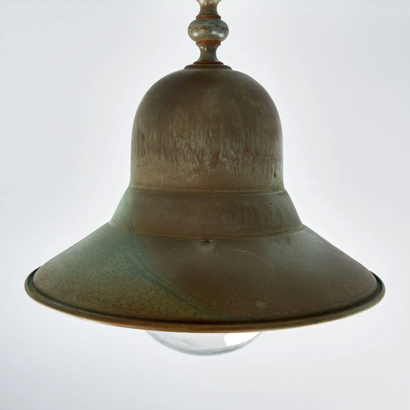 Plafoniera da esterno Marquesa, ottone, vetro, Ø 29 cm