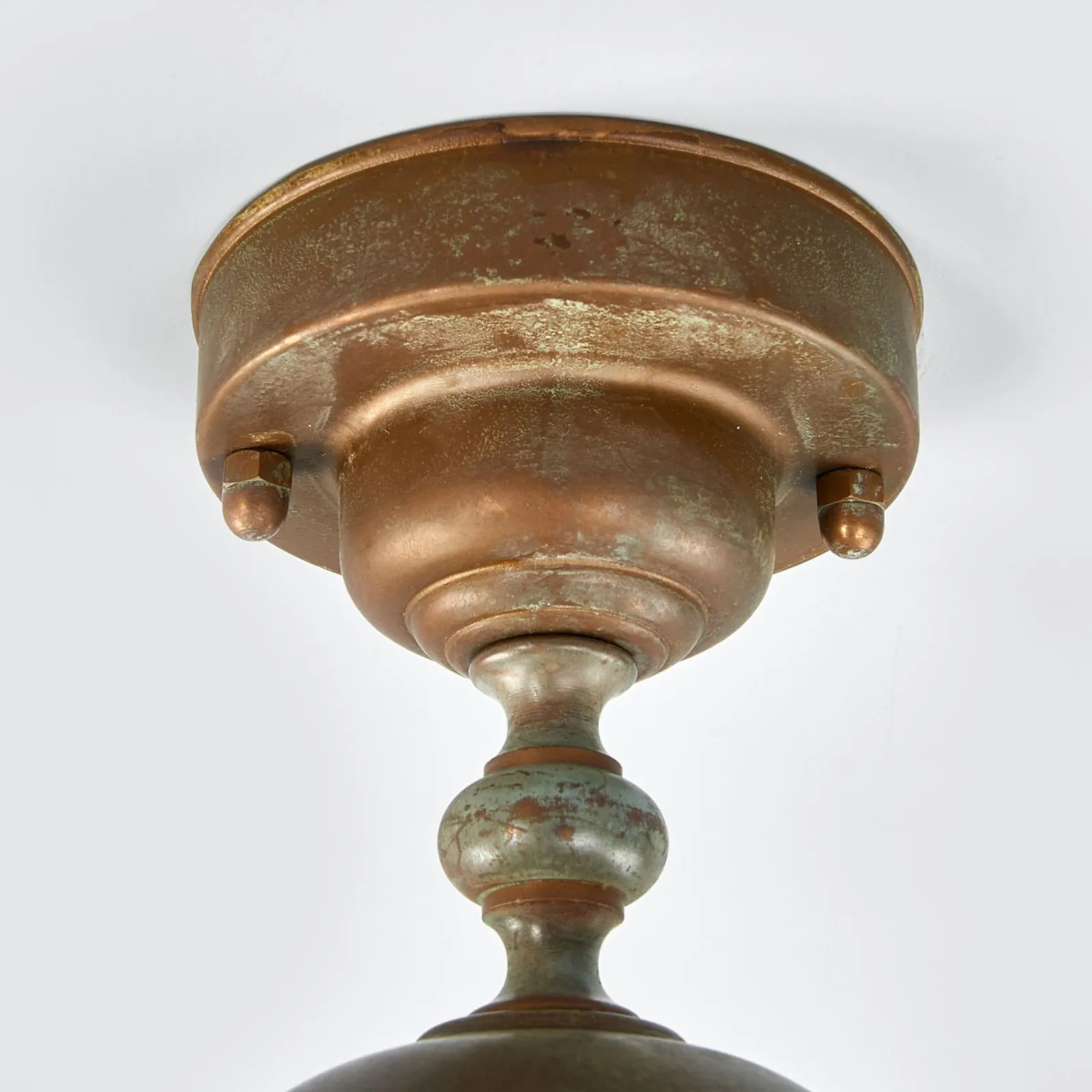 Plafoniera da esterno Marquesa, ottone, vetro, Ø 29 cm