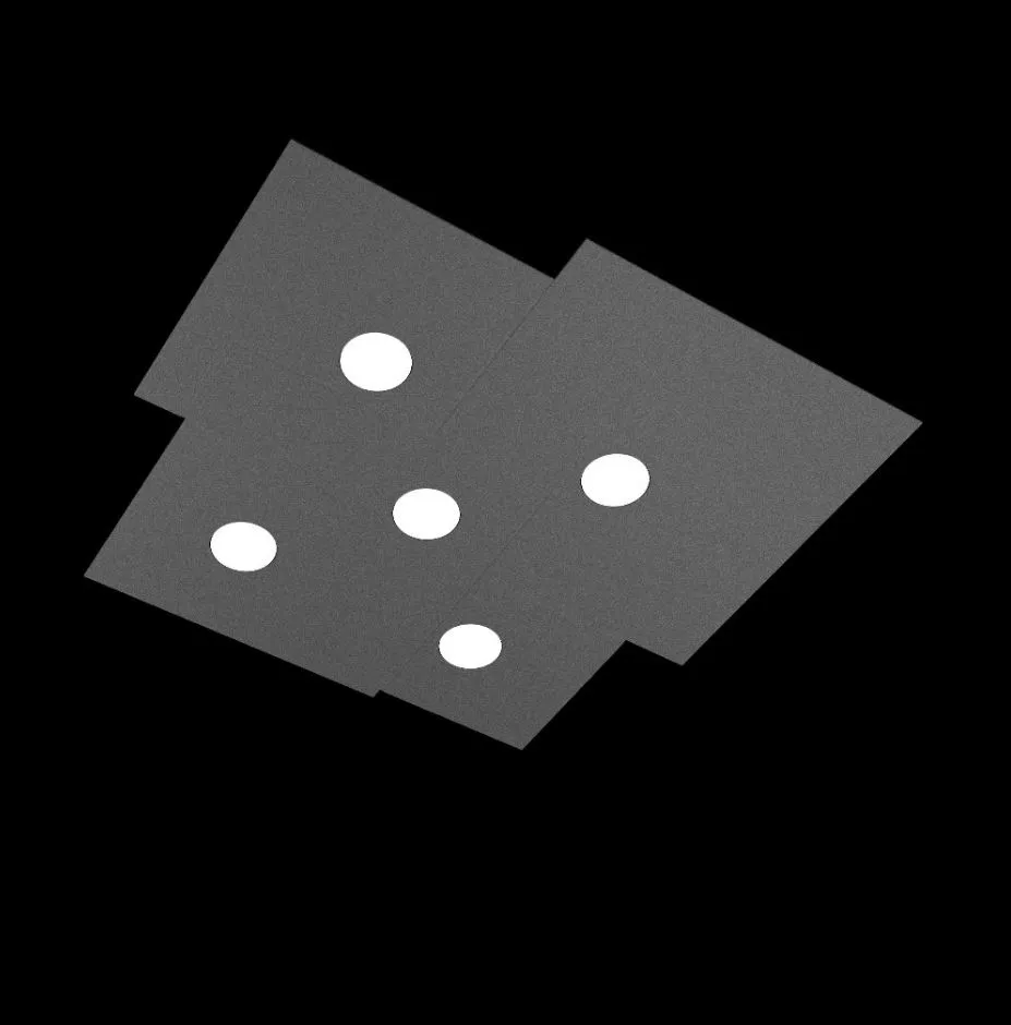 Plafoniera Led Gx53 5 Luci Moderna Squadrata Per Ufficio Plate 1129 PL5 Top Light