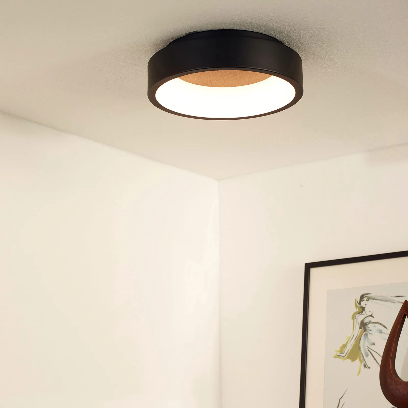 Plafoniera LED Talowe nero Ø 30 cm