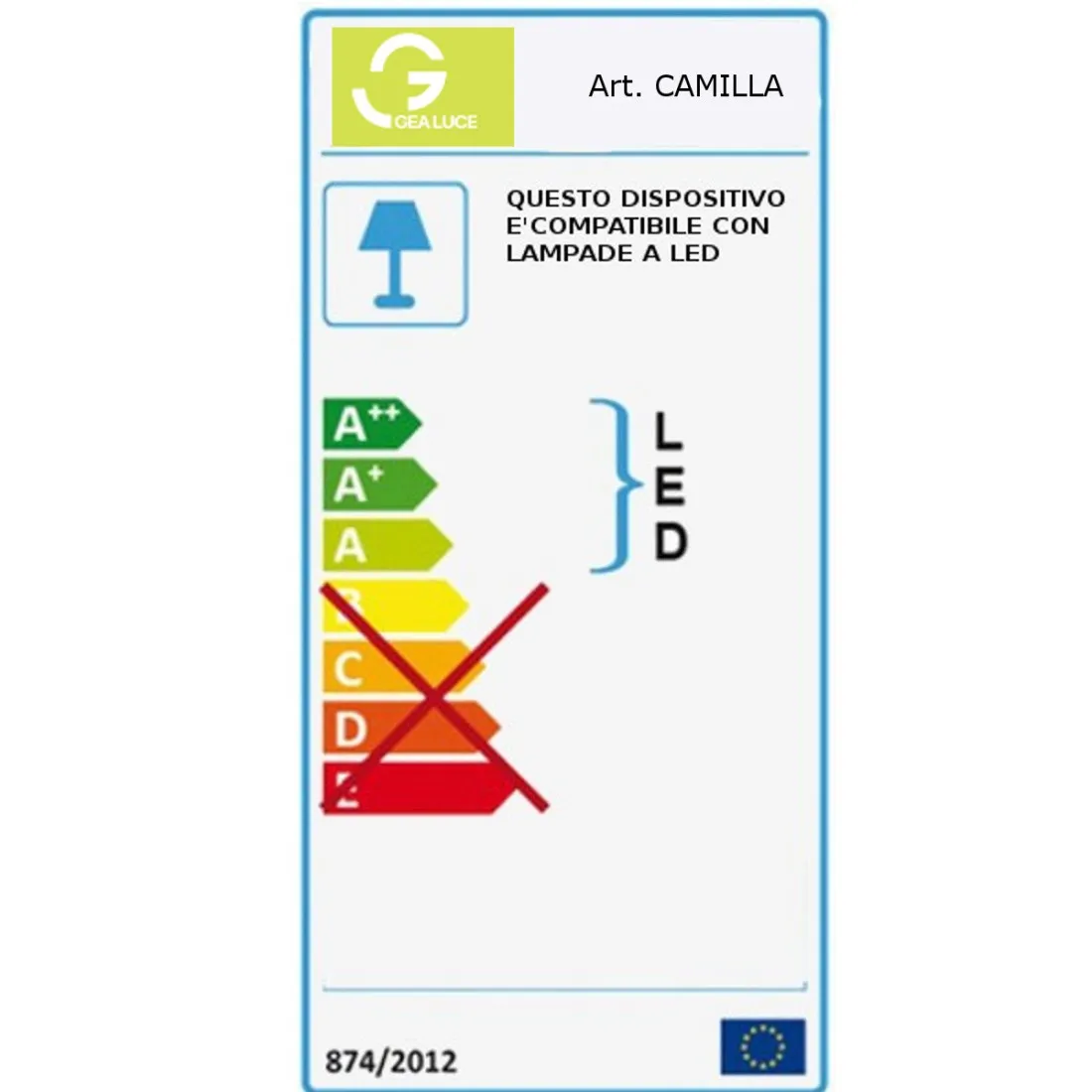Plafoniera moderna Gea Luce CAMILLA PP FO E14 LED vetro lampada soffitto parete