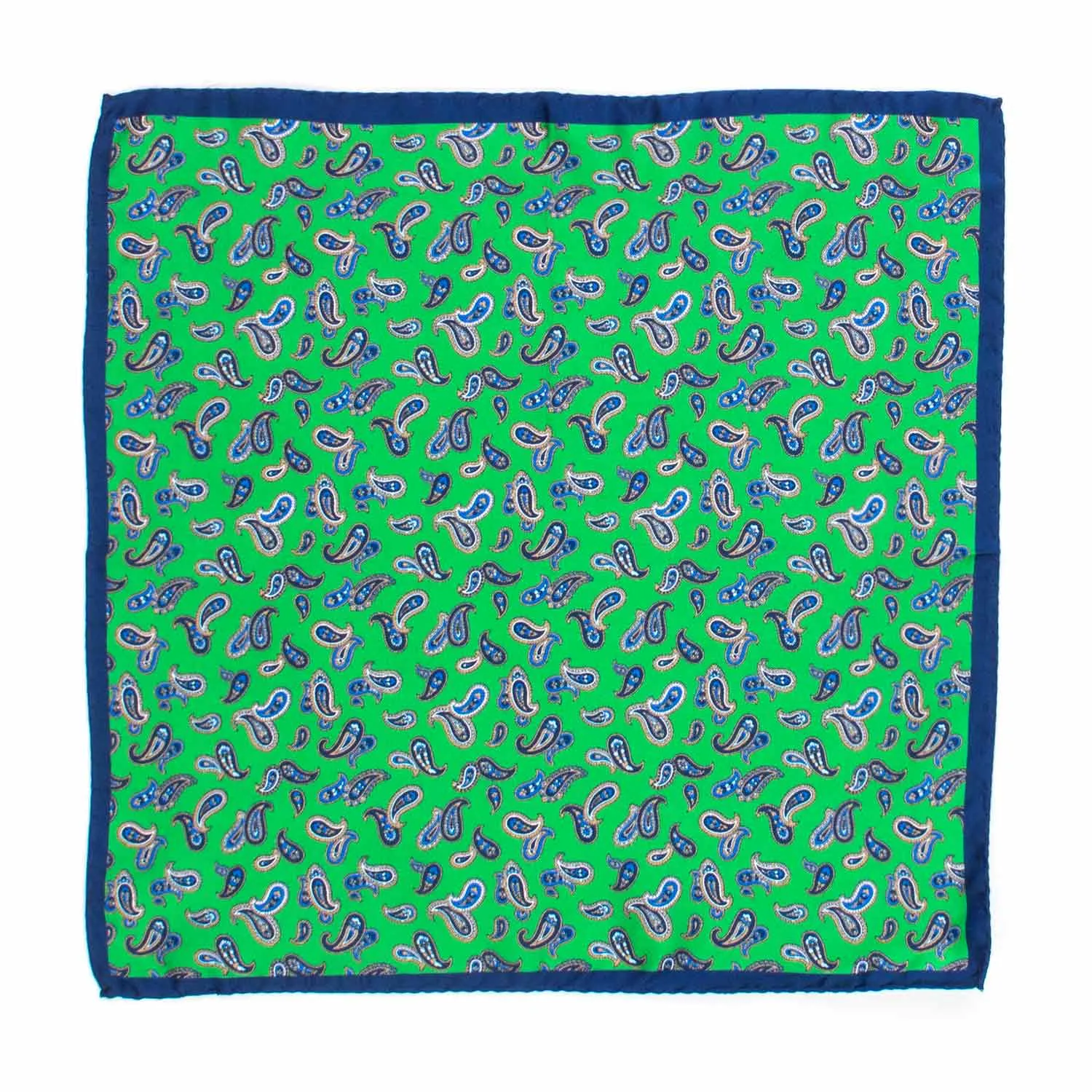 Pochette Seta Fantasia Verde E Blu