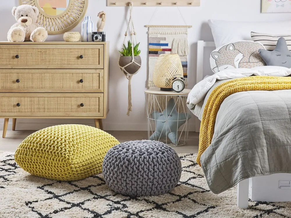 Pouf cotone giallo 50 x 50 x 31 cm CONRAD