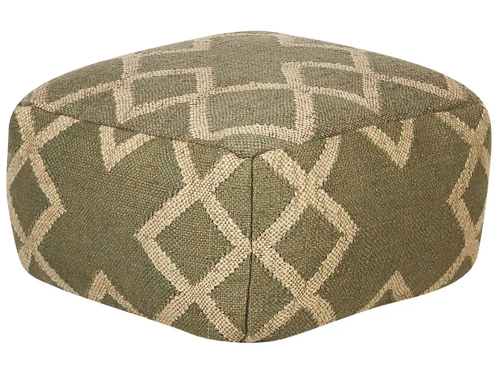 Pouf iuta verde e beige 50 x 50 cm GOPI
