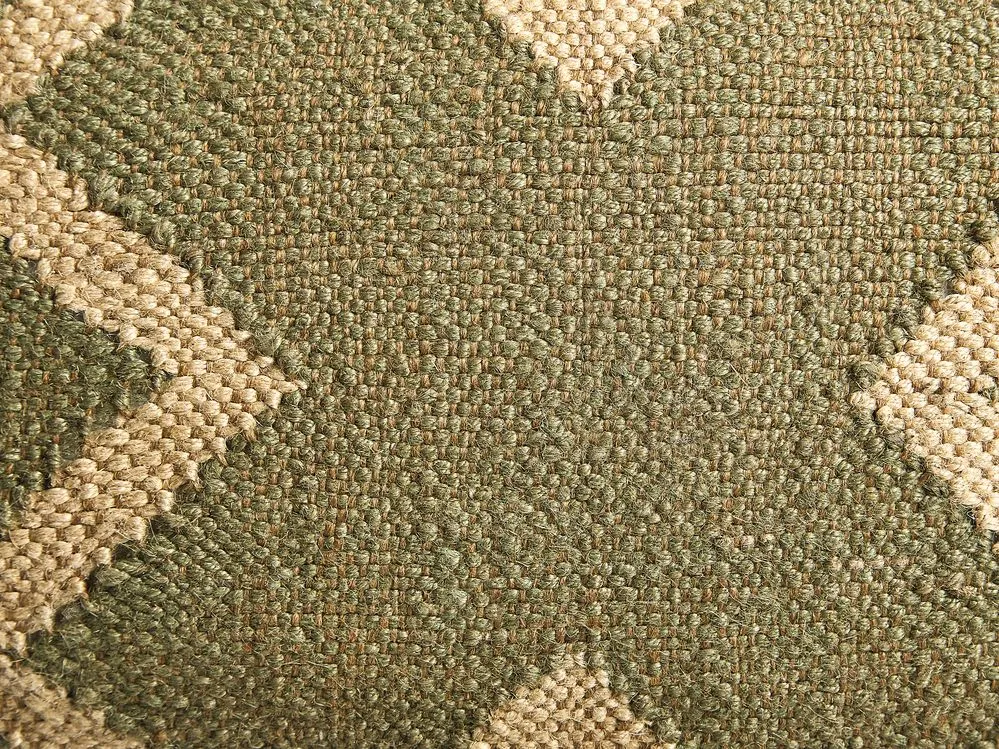 Pouf iuta verde e beige 50 x 50 cm GOPI
