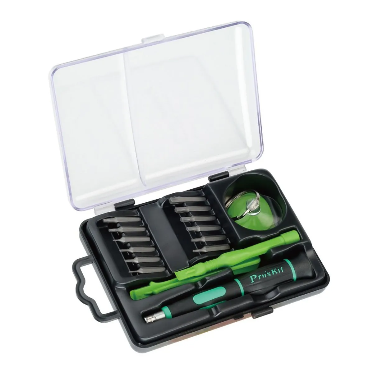 Pro'skit Set 17 attrezzi per la riparazione di smartphone, cassetta attrezzi per dispositivi compatibile con apple, cacciavite c