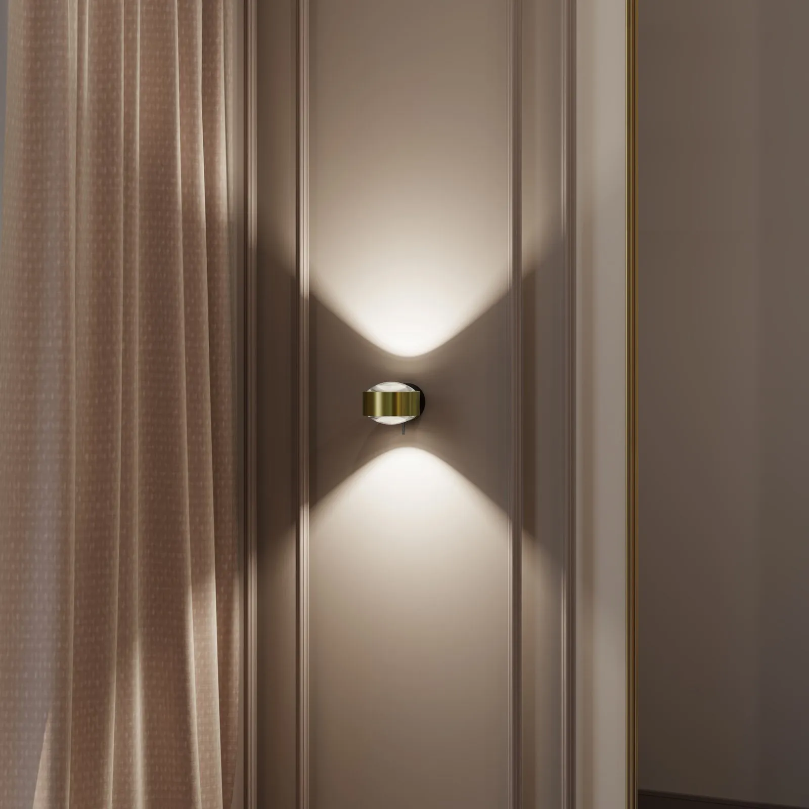 Puk! 120 Wall spot LED lenti ottone/nero