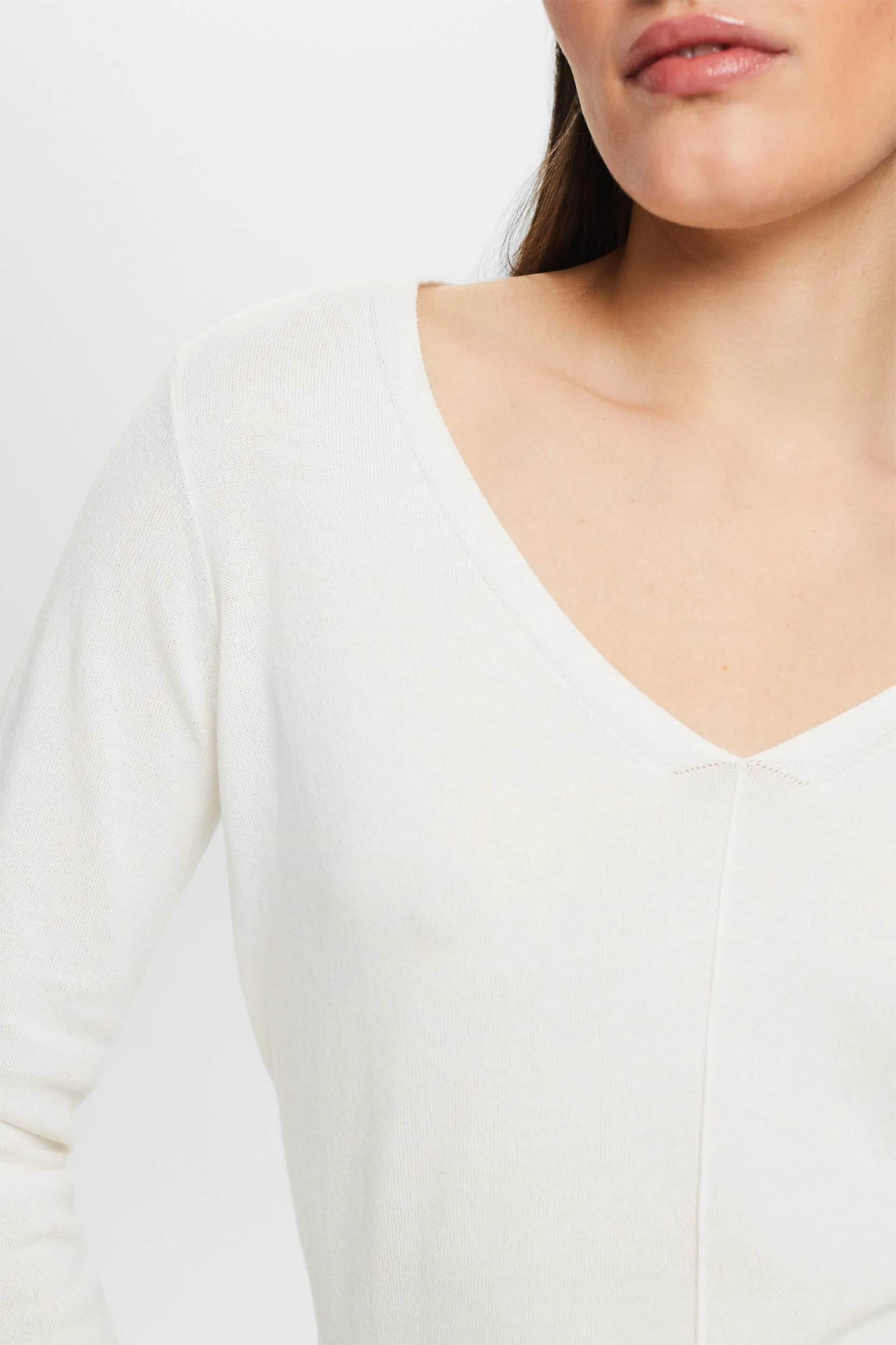 Pullover in cotone con scollo a V