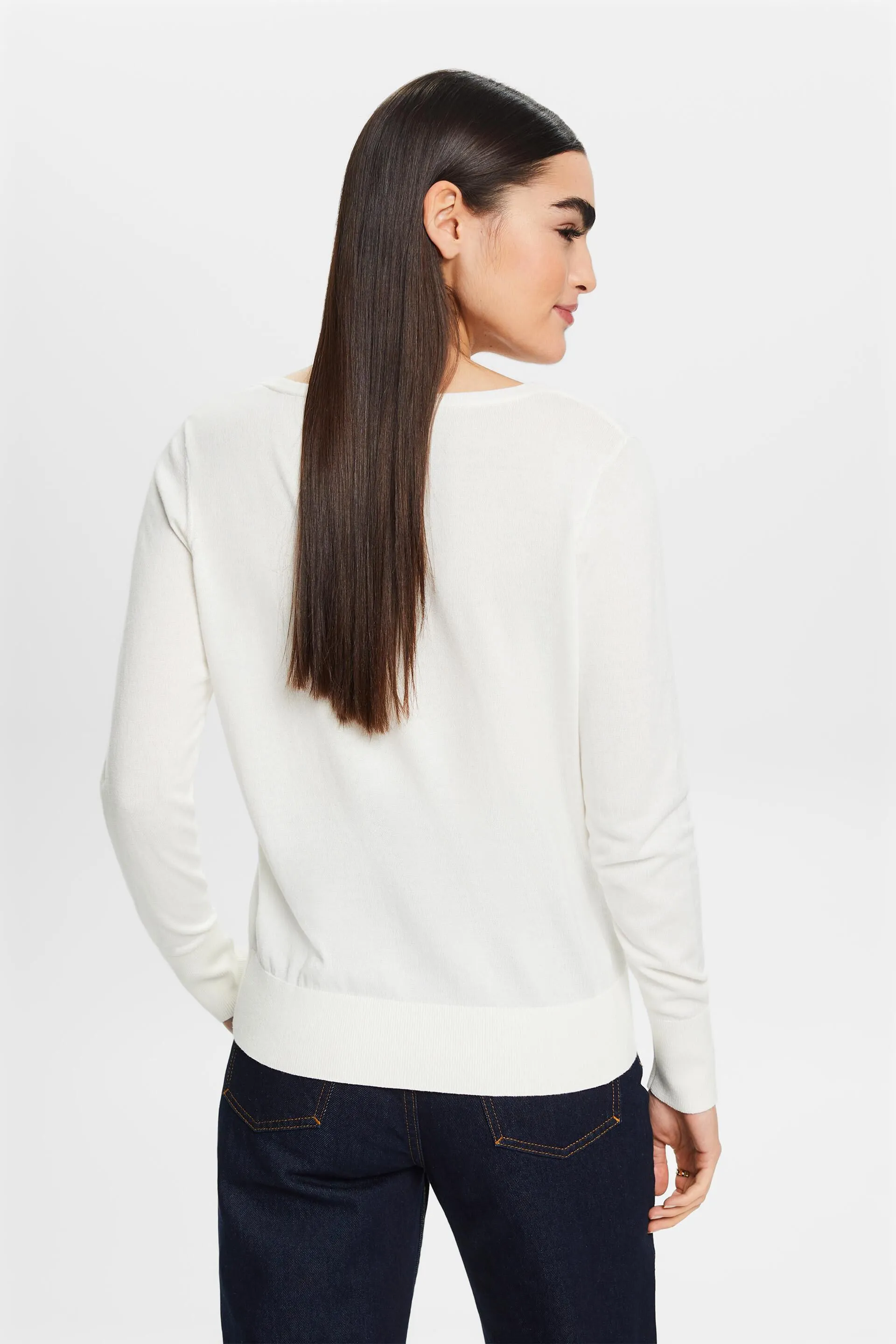 Pullover in cotone con scollo a V