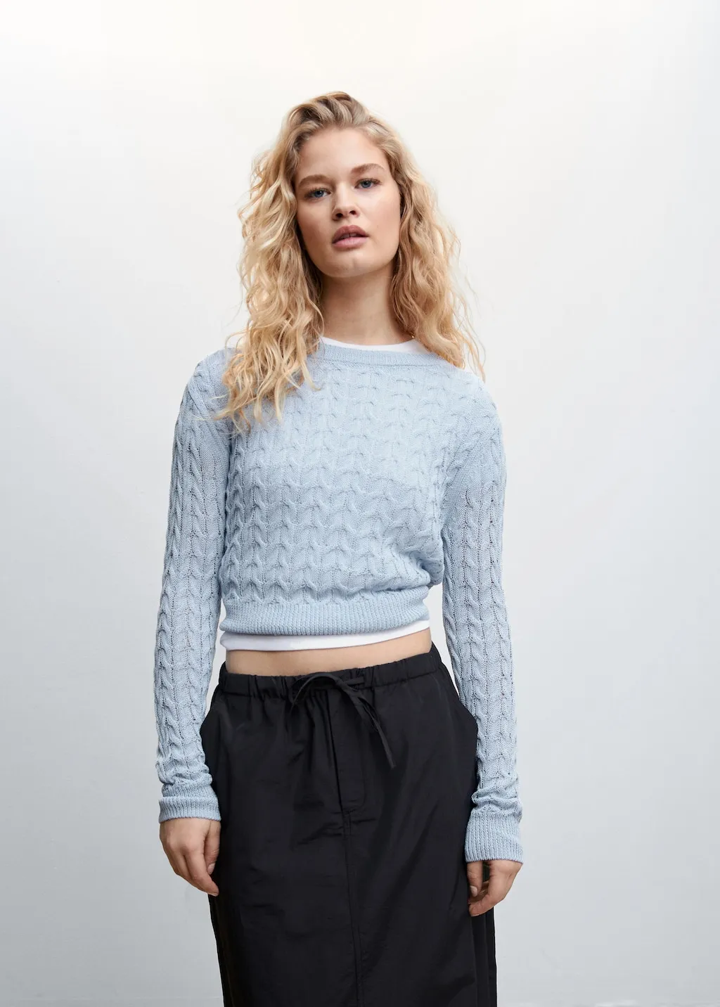 Pullover maglia intrecciato