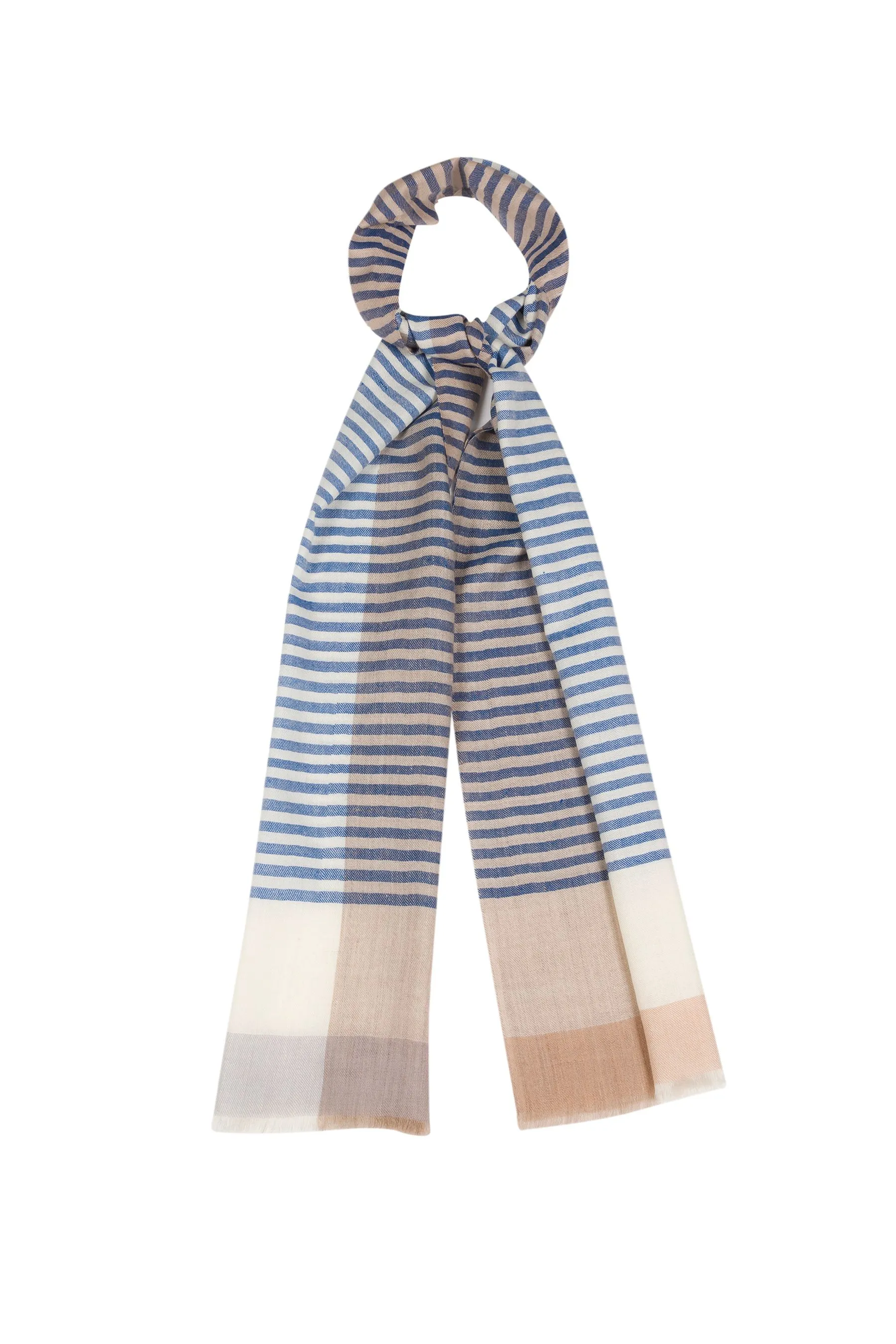 Pure Luxuries London Blu - Accent Cashmere e lana merino - Pashmina