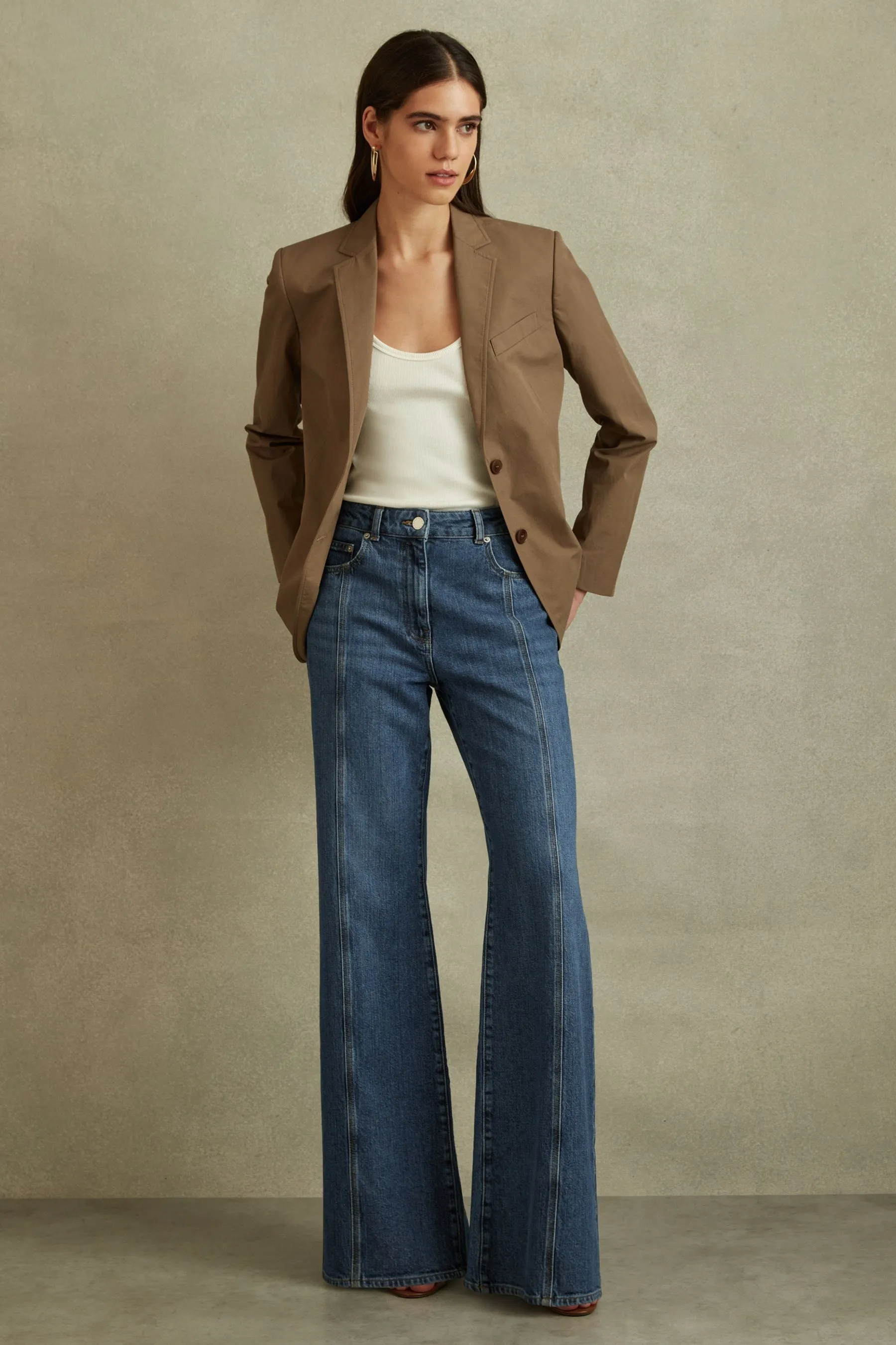 Reiss Juniper - Jeans svasata con cucitura frontale    