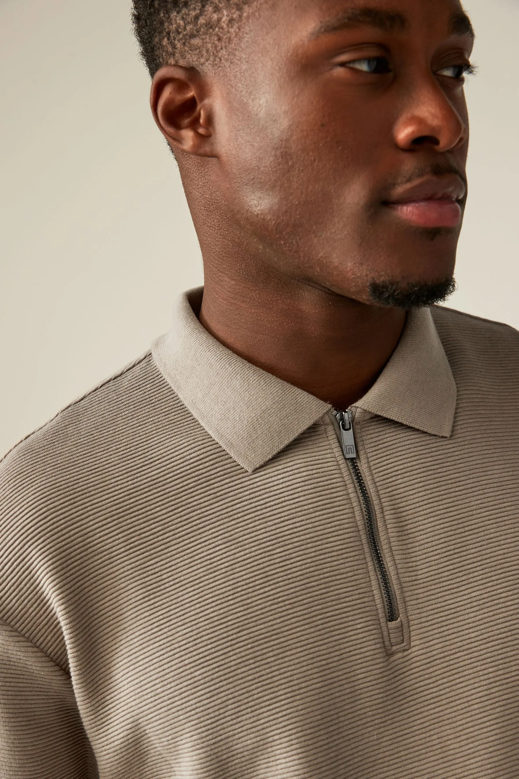 Relaxed Fit Ottoman Texture Polo Shirt    