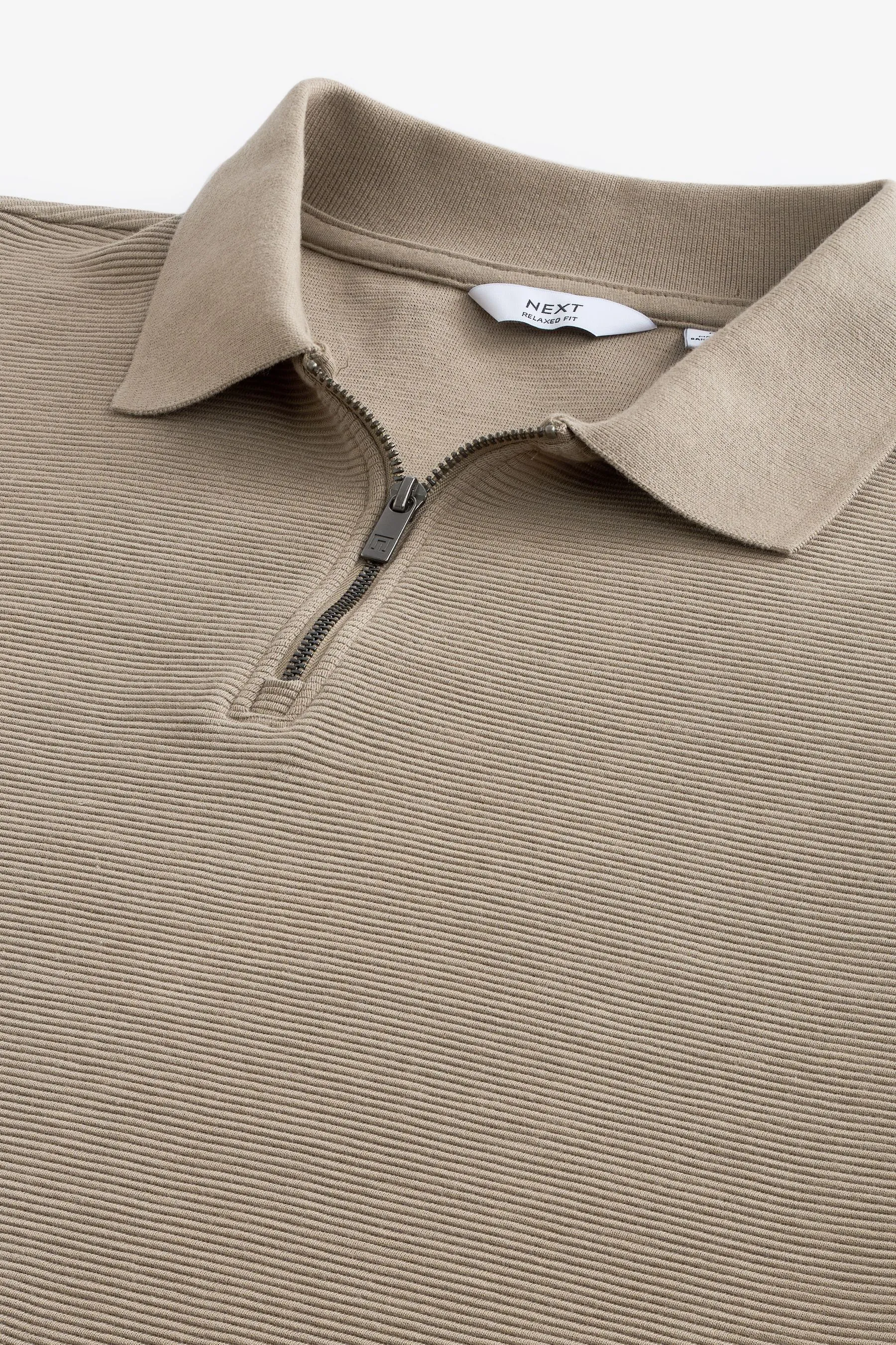 Relaxed Fit Ottoman Texture Polo Shirt    