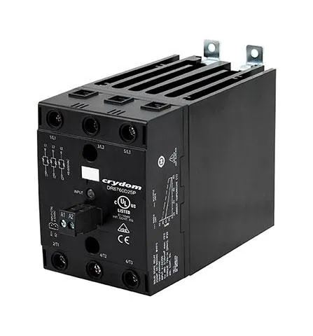 Relè a stato solido DR6760D30RP, Guida DIN, 30 A, 600 V c.a., Accensione/Spegnimento istantaneo DR67