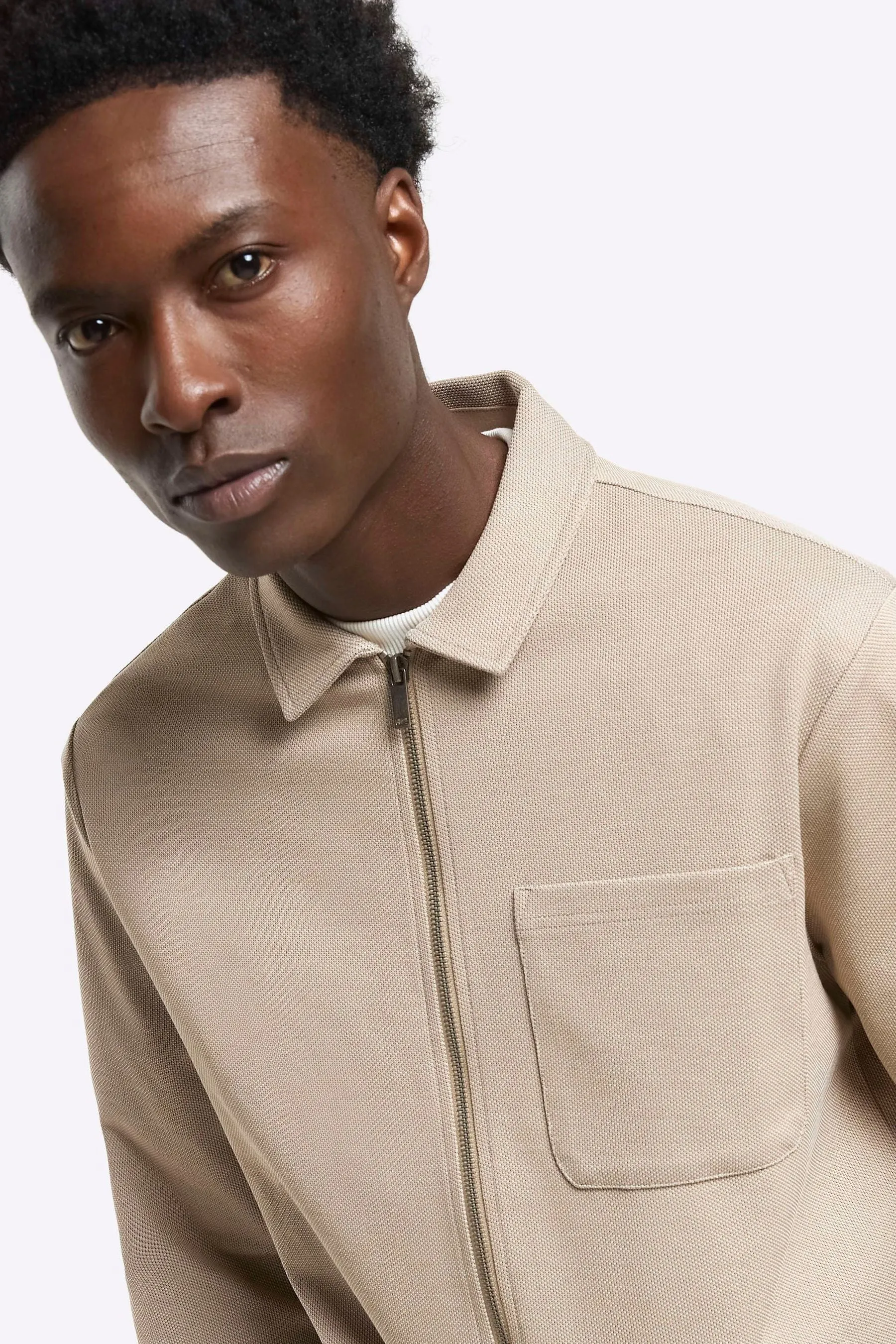 River Island Vestibilità attillata / Slim - Giacca stile camicia elegante testurizzata