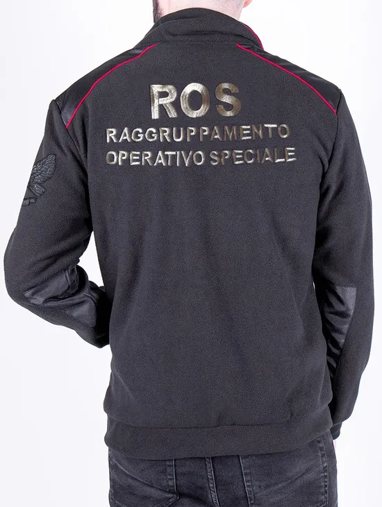 Ros Pile Nero Piping Rosso Con Ricami
