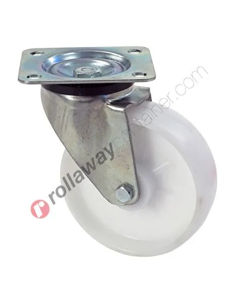 Ruote in nylon con supporto girevole in acciaio inox