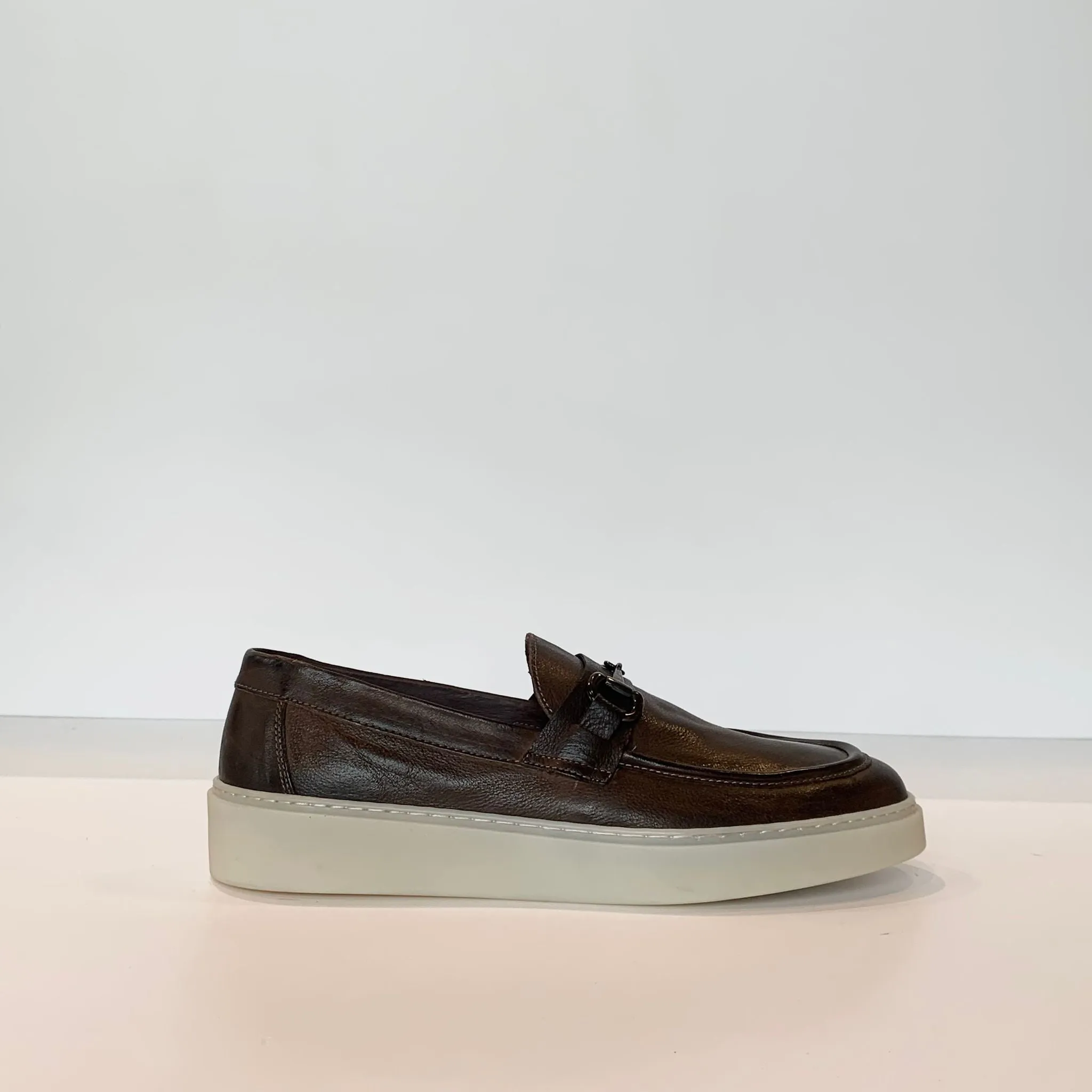 S4-209 Mocassino Fibbia Brandy Man  