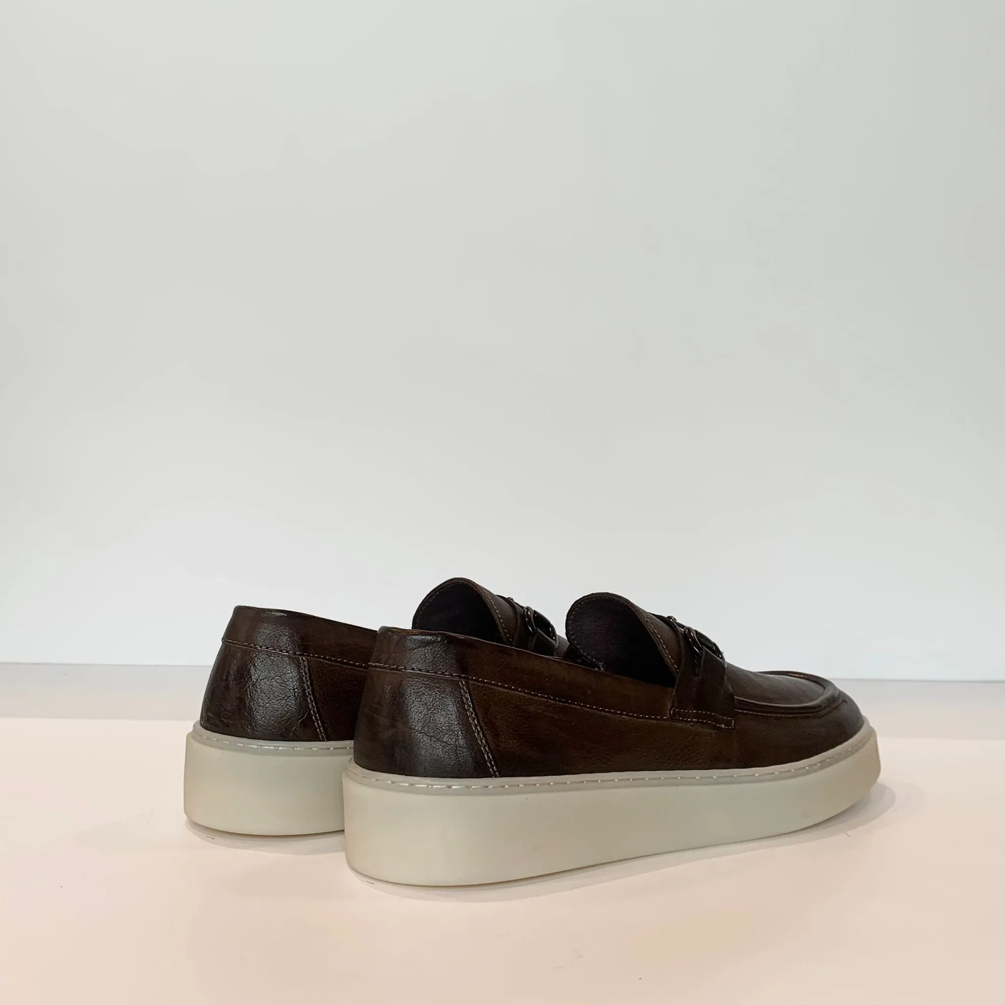 S4-209 Mocassino Fibbia Brandy Man  